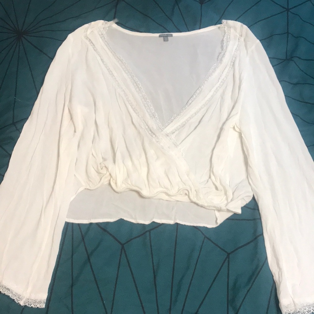 White long sleeve top